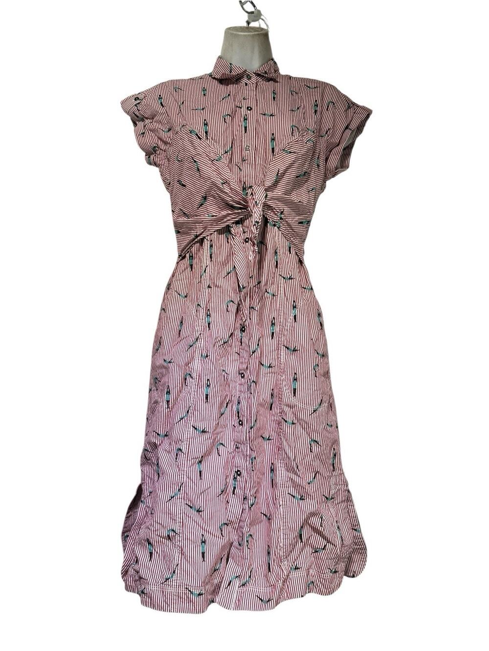 Maeve Anthropologie Bathing Beauty Embroidered Cotton Poplin Wrap Dress Size 4
